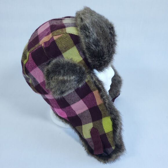 D&Y David & Young Trapper Hat Womens Faux Fur Accents Ear Flaps - Picture 2 of 11